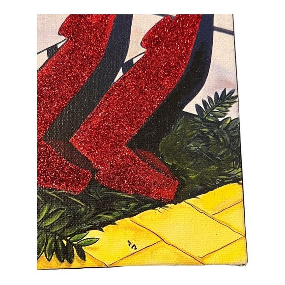 DOROTHY’S RUBY SLIPPERS WIZARD OF OZ SIGNED EMBELLISHED GICLEE ON CANVAS 6”x6” - Picture 4 of 15
